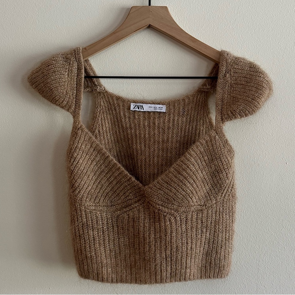 ZARA - sweater top with cap sleeves - size small